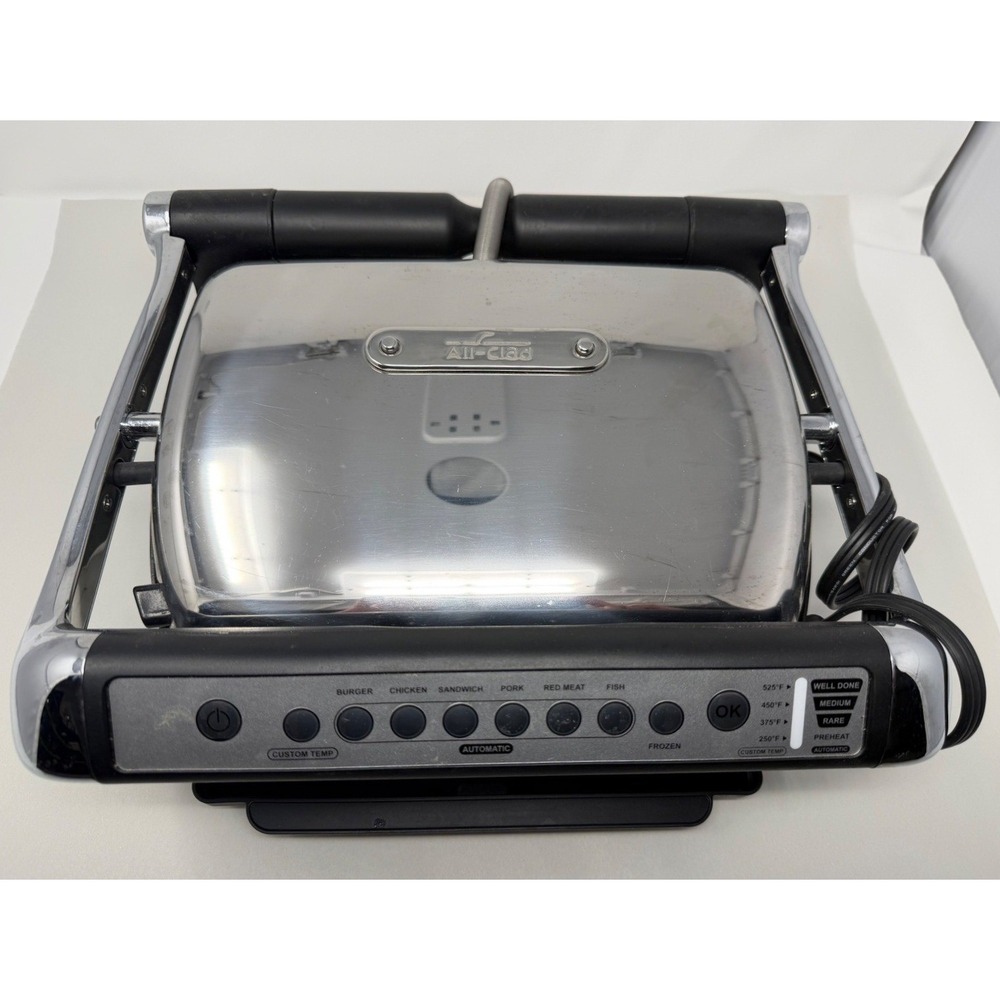 All-Clad Electric Indoor Grill Auto Sensor Panini Maker Stainless Steel PG710851